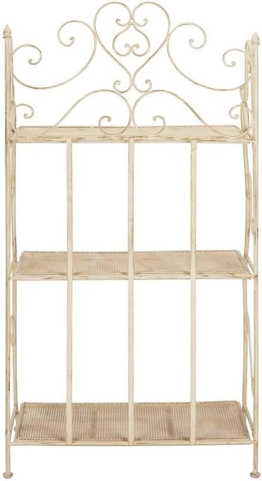 SAFAVIEH PAT5022A Outdoor Collection Torus Pearl White 3-Tier Shelf