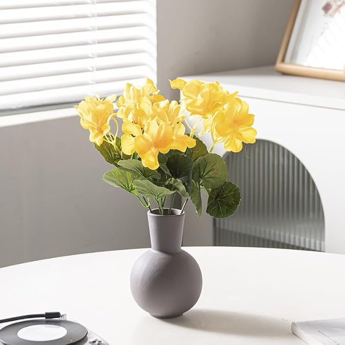 Ceramic Vase Set of 3, Rustic Modern Brown Vases for Bouquet, Fresh or Dried Plants, Home Decor-Modern Decorative Ceramic Flowers Vase for Rustic Home Decor (Brown- Grey)