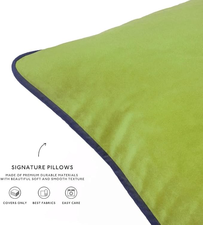 MONDAY MOOSE Decorative Throw Pillow Covers Cushion Cases, Set of 4 Soft Velvet Modern Double-Sided Designs, Mix and Match for Home Decor, Pillow Inserts Not Included (12x20 inch, Blue/Orange)