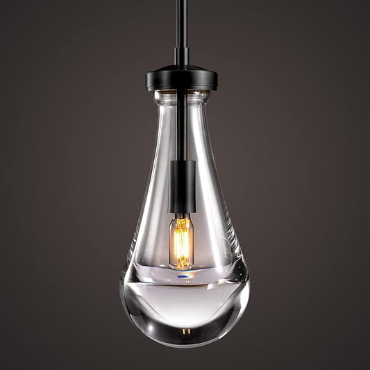 Raindrop Pendant Lights, Modern Black Pendant Lights for Kitchen Island, Dining Room Light Fixture Raindrop Chandelier, Chandelier for Living Room Hallway, Including The Bulb