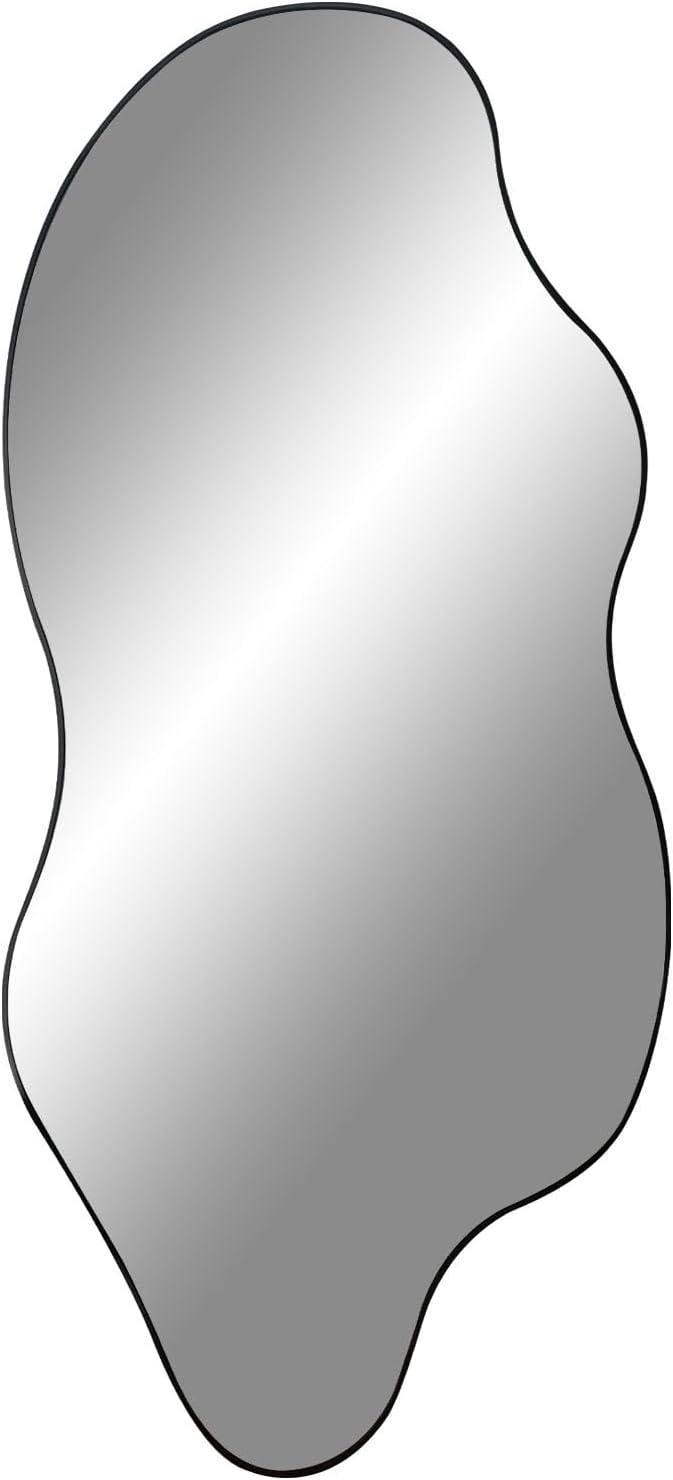 Irregular Wall Mirror, Asymmetrical Mirrors, 47.2"x21.6" Large Wavy Shaped Mirror, Modern Frameless Decorative Mirrors for Living Room Bathroom Bedroom Hallway Entryway Fireplace