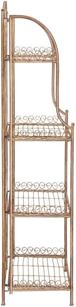 SAFAVIEH PAT5014A Collection Amaris Rusty Orange Wrought Iron 4 Tier Outdoor Bakers Rack Shelve