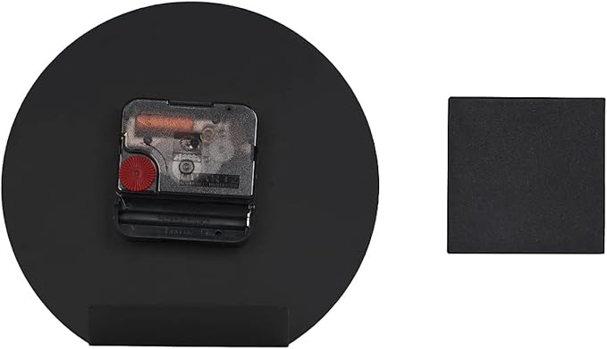 SOFFEE DESIGN 6'' One-Piece Table Clocks Without Scale Modern Minimalist Style Decoration, Iron Silent Quartz Desk Clock Creative Ornaments, Battery Operated Non Ticking for Home Office, Black