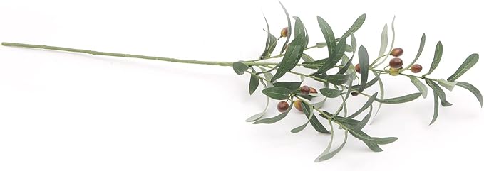 SHACOS 8 PCS Fake Olive Tree Branches Faux Olive Branches for Vase 28 inch Long Stems Artificial Greenery Stems Bulk Green Leaves Plant Twigs Decor