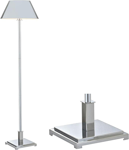 JONATHAN Y JYL6005A Roxy 60" Metal LED Floor Lamp, Contemporary, Modern, Transitional, Office, Living Room, Family Room, Dining Room, Bedroom, Hallway, Foyer, Chrome