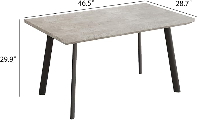 ZckyCine 46.5" Modern Grey Dining Table Set for Small Spaces, 5-Piece Set with Rectangular Table Compact, Sturdy & Easy to Assemble (Table, 46.5")