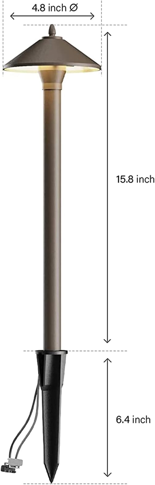 Pro Style Light Decorative Pathway Landscape Lights, 10W Low Voltage Path Yard Light 2700K Warm White, 1PK Aged Brass by Malibu 8308-9103-01