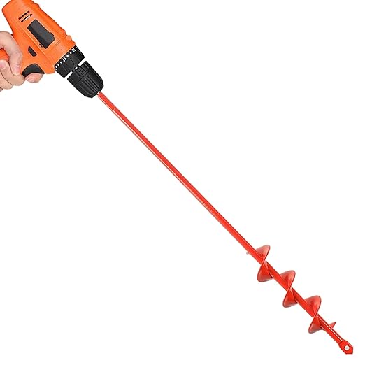 Auger Drill Bit for Planting 1.6"(D) x16.5(L), Garden Ground Earth Spiral Drill Bit for 3/8" Hex Drive Drill, for Post Hole Digger Bulb Bedding Digging Plant Rapid Planter