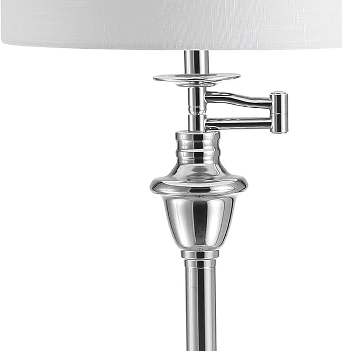 JONATHAN Y JYL3055B Cora 60" Metal/Glass LED Side Table and Floor Lamp Contemporary,Transitional for Bedrooms, Living Room, Office, Reading, Chrome