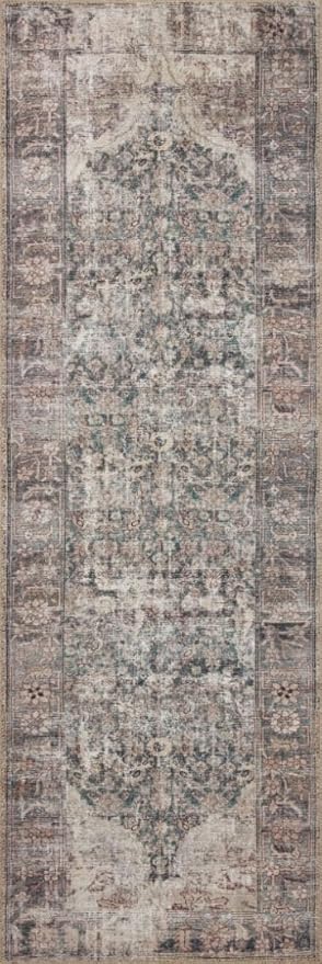 Loloi Amber Lewis Georgie Collection GER-08 Lagoon/Beige 3'-0" x 12'-0", .19" Pile Height, Runner Rug