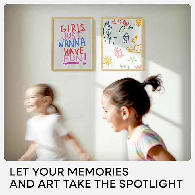 Homeforia 8.5 by 11 Picture Frame Gold, High End Metal 8.5x11 Poster Frames with Mat 6x8 Photo, 8.5 x 11 Frame Matted to 6 x 8 Print, 8.5by11 Wall or Tabletop Frame, Tempered Glass, Wall Kit, Set of 2