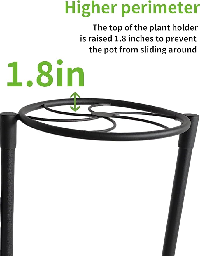 Outdoor Plant Stands for Patio Corner Tall Plant Stand Indoor Metal Flower Pot Stands for Multiple Plants 6 Tier Heavy Duty Shelf Black Kite