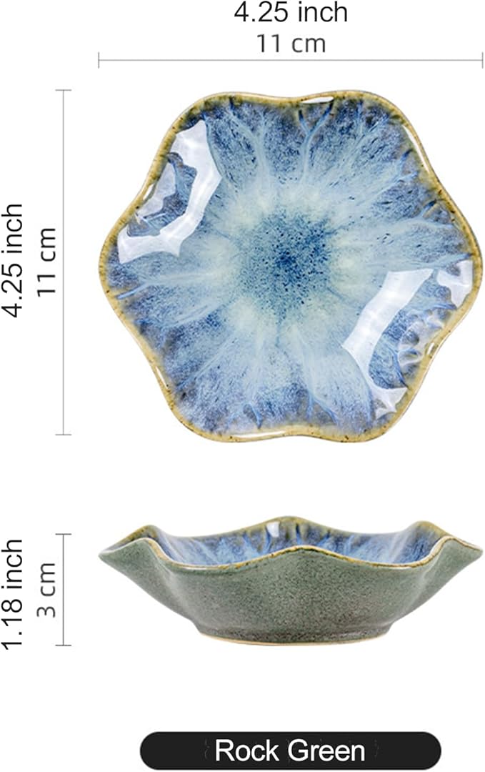 Ceramic Trinket Dish, Ring Tray, Decorative Jewelry Dish, Decoration Plate for Earrings, Rings, Jewelry Dish Holder, Key Bowl, Trinket Tray, Earring Holder for Women (Rock Green)