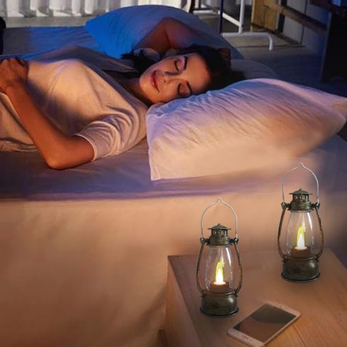 Mini Lanterns 6-Pcs LED Small Lanterns Decorative Indoor Outdoor Hanging Lantern Decorative Candle Lanterns Farmhouse Decor for Weddings Western Camping Party Halloween Christmas Decorations