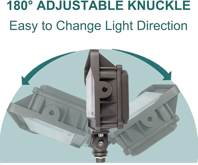 LED Flood Light Outdoor 50W, 6500LM (200W HPS/MH Equiv.) 5000K Daylight, Waterproof Knuckle Mount LED Outdoor Flood Lights for Garden Porch Yard, 100-277V ETL Listed