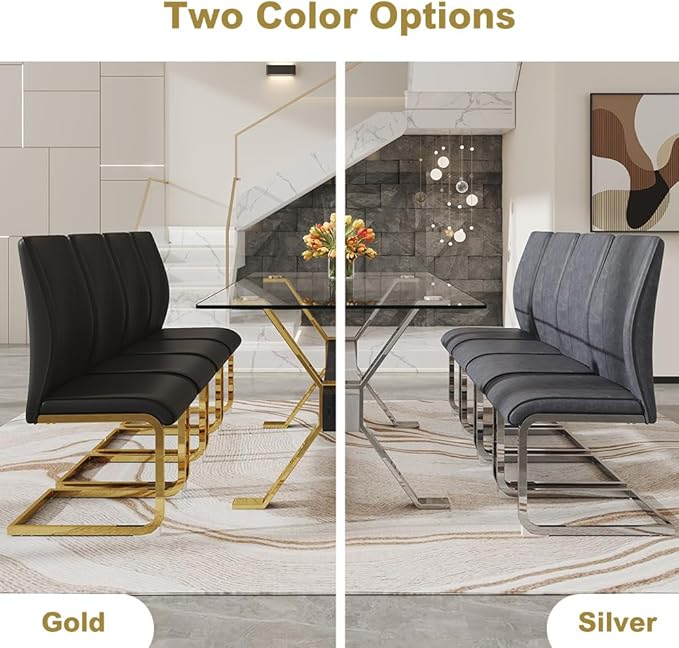 71'' Glass Dining Table Set for 8,9 Piece Dining Table Set with Tempered Glass Tabletop and Open‑Frame X‑Shaped Metal Base,Kitchen Table and Chairs Ideal for Dining Room&Home Office
