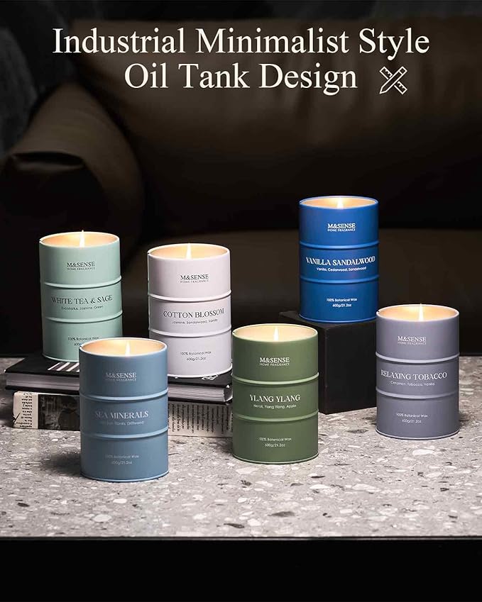 M&SENSE Cotton Blossom Scented Candles Natural Non Toxic, Aromatherapy Candle for Stress Relief Meditation Relaxing, Housewarming Gifts for Women Men, 11.3oz 70 Hour Long Burning