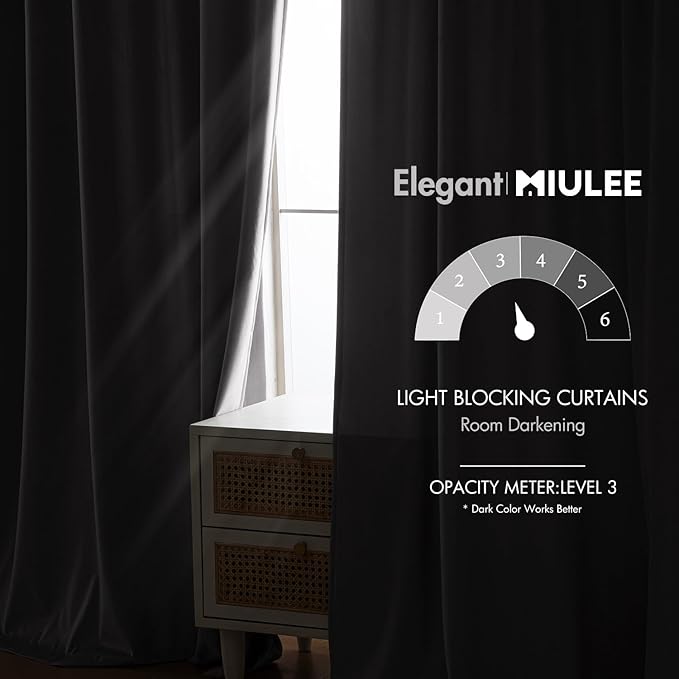 MIULEE Silver Gray Velvet Curtains 84 inches - Luxury Blackout Curtains for Bedroom Living Room Thermal Insulated Super Soft Window Drapes Rod Pocket & Back Tab, W52 x L84 inches, 2 Panels