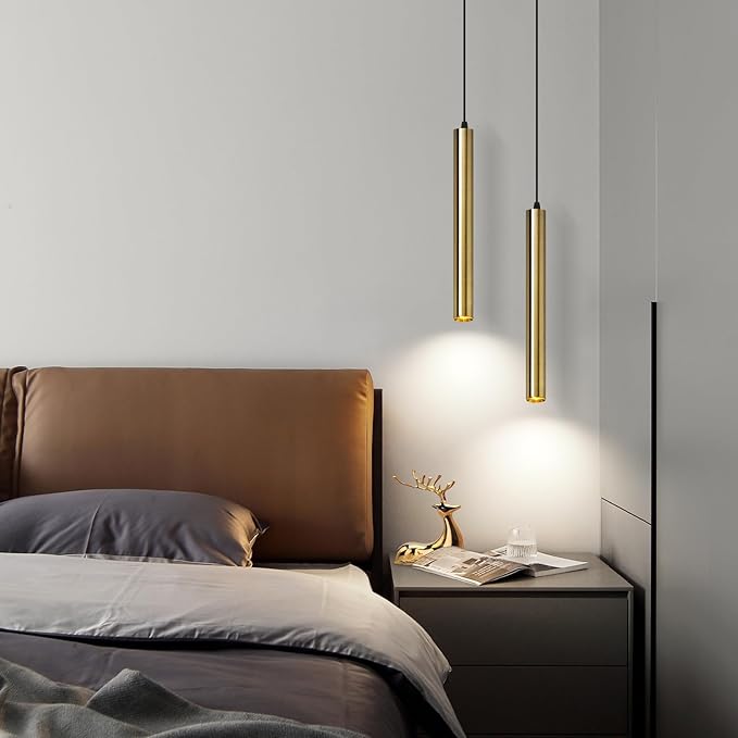 OKELI Modern Pendant Lights 4000K Bronze LED Dimmable Pendant Light Fixtures Pendant Lighting for Kitchen Island,Bar,Bedroom, 15.7inch, 10W, ETL, 3Pack