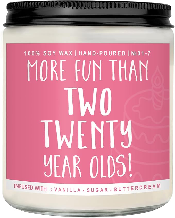 40th Birthday Gifts for Women, Perfect Birthday Present, Funny Presents for Mom, Friends, Wife, Sister, 7oz Vanilla Cream-Scented Candle