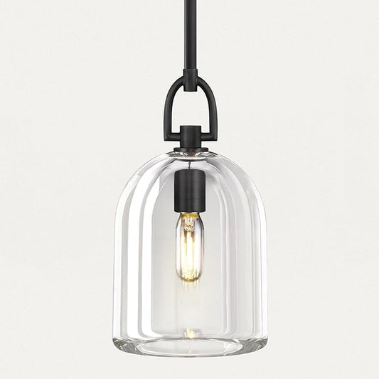 K9 Crystal Black Pendant Light Fixtures, Modern Farmhouse Pendant Lights Kitchen Island, Kitchen Pendant Light Over Island, Indoor Cloche Crystal Pendant Lighting,E12 Bulb Included