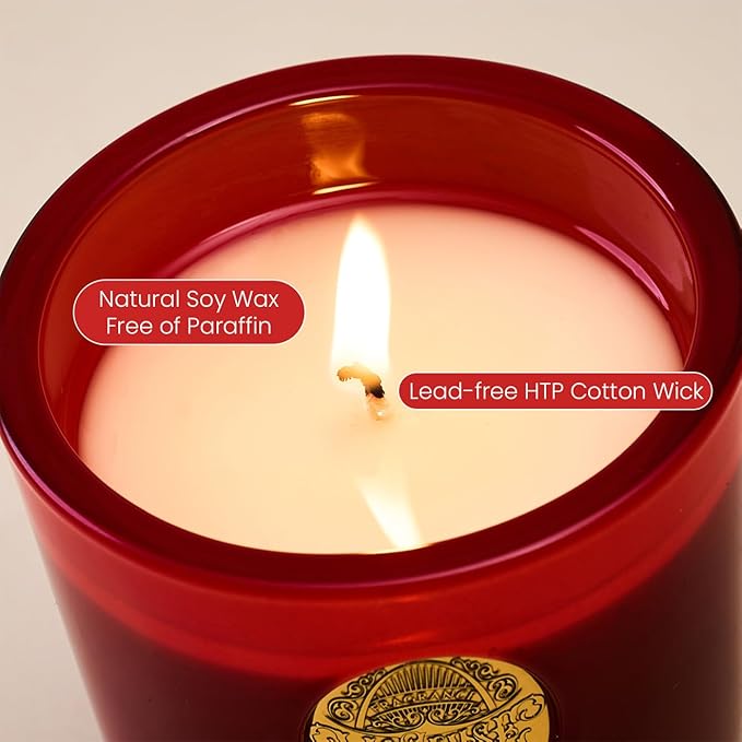 M&SENSE Natural Soy Candle| Cherry Tomatoes Red | 10.2 oz, 55H Burn | Luxury Scented Candle for Relaxation, Gifting, Home Décor | for Bedroom, Office, Party