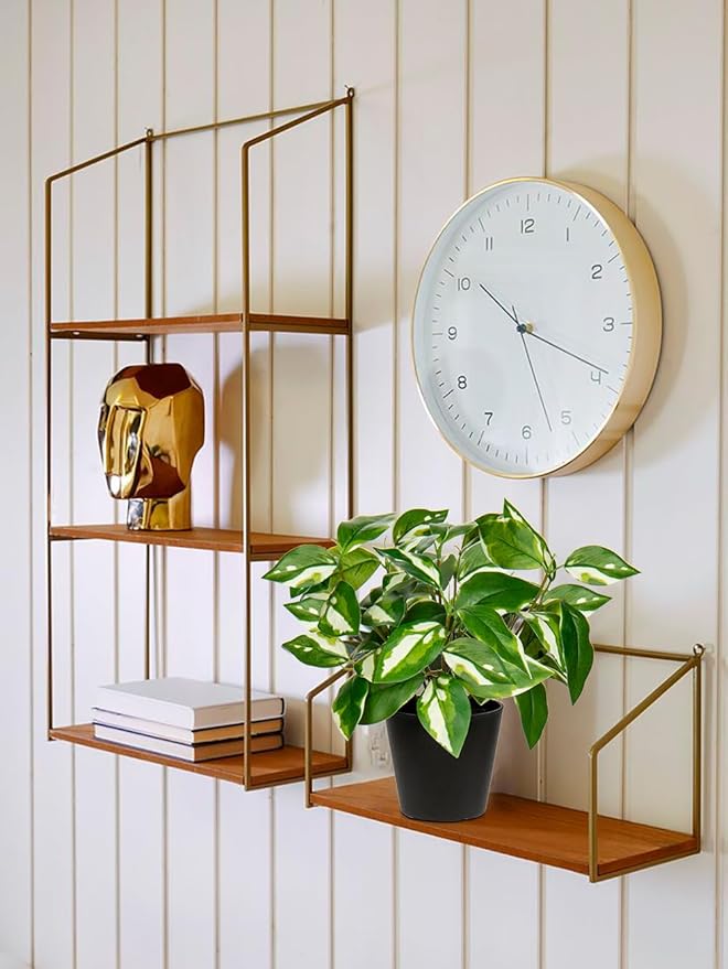 Artificial Plants Indoor Small Fake Plants in Pots Faux Pothos N‘ Joy Potted Plant Fake Indoor Plants with Black Pots for Bathroom Living Room Office Desk Shelves