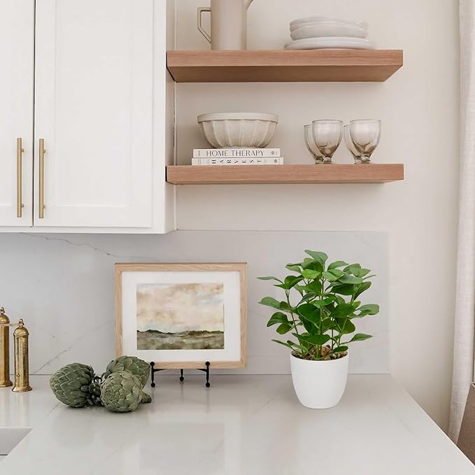 Briful 2PCS Fake Plants Artificial Greenery Potted Faux Lifelike Plant for Farmhouse Home Garden Party Decoration