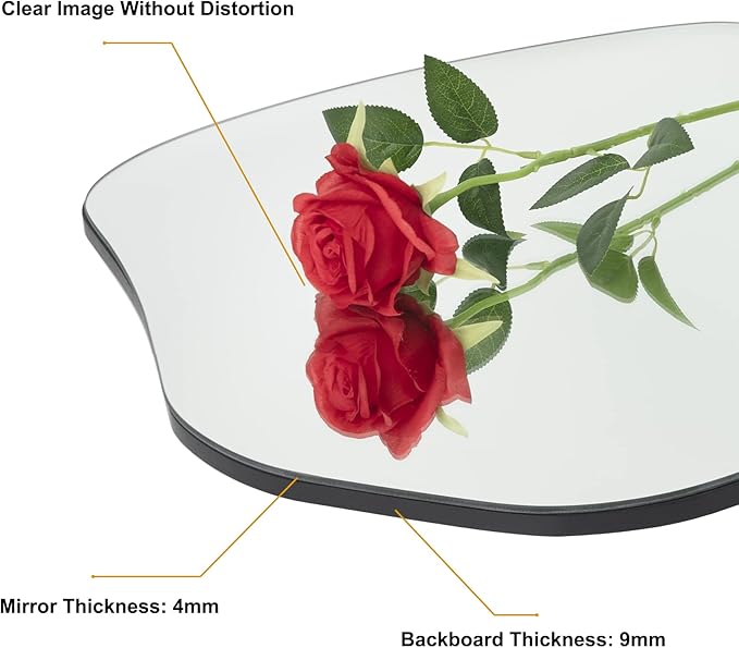 BOMINICA Irregular Wall Mirror - Asymmetrical Frameless Mirror for Bathroom, Living Room, Entryway, Bedroom - 20" x 28"