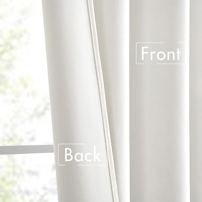MIULEE White Velvet Curtains 84 inches Long 2 Panels - Luxury Pinch Pleated Room Darkening Window Drapes for Bedroom Living Room Thermal Insulated Super Soft, Back Tab Rod Pocket Elegant Decor