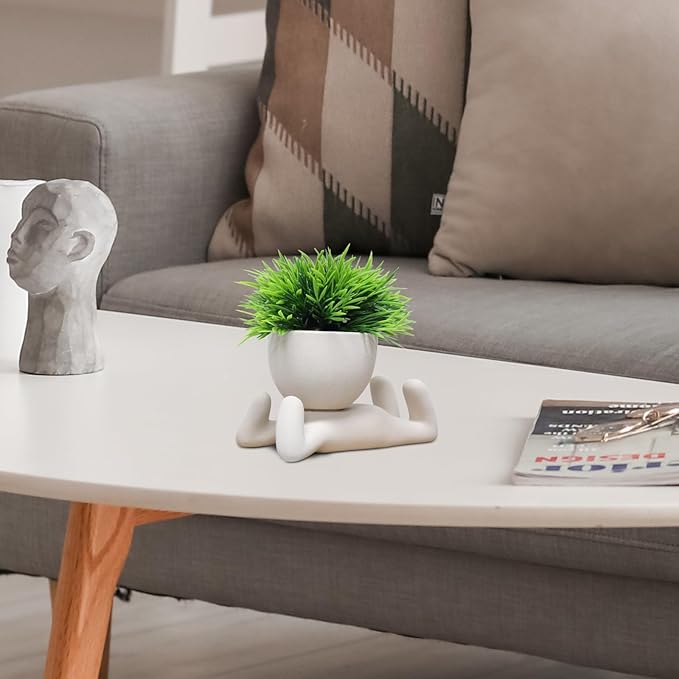 Zerzsy Mini Succulent Plant Fake Plants Succulents Plants Artificial for Home Bathroom Living Room Office Decor Cute Desktop Decoration- Set of 1