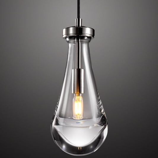 Modern Raindrop Pendant Lights, Kitchen Island Pendant Lights, Nickel Colored Brass Base Dining Room Light Fixture, and Interior Chandelier in The Living Room Hallway, Including The Bulb