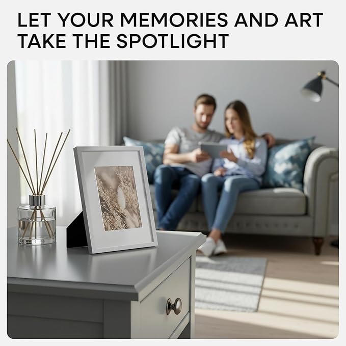 Homeforia A5 Picture Frame Silver, High End Metal 5.8 x 8.3 Frame Matted to 4.1 x 5.8 Art, A5 Frame with Mat A6, 5.8x8.3 Poster Frames, 8.3x5.8 Size Display Frames, Tempered Glass, Wall Kit, Set of 2