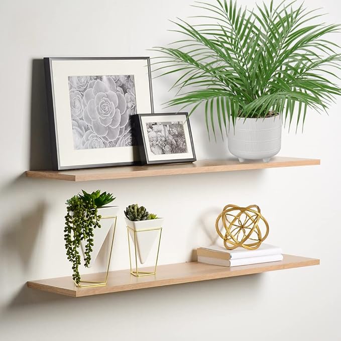 Hollyone Large Artificial Potted Plants Fake Palm Plants 19" Faux Green Plant Plastic Tropical Palm Tree in White Ceramic Pots Bohemian for Home Room Office House Indoor Decoration