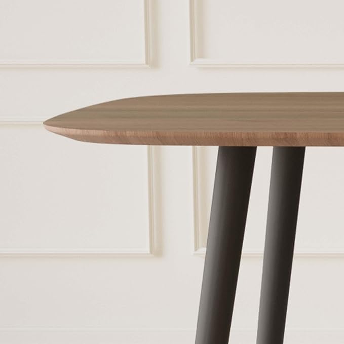 55.1' Kitchen Table,Kitchen & Dining Room Tables, Dinner Table for 4-6,MDF Wood Dining Table with Metal Legs for Living Room & Dining Room (Walnut Color Table, 55.1")