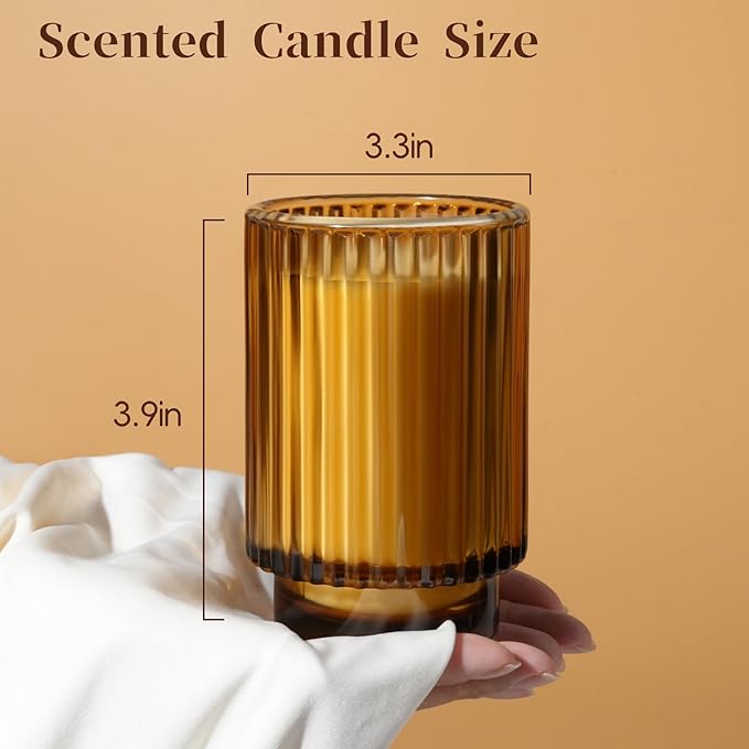 Apple Cinnamon Scented Candle Fall Candles, 70 Hours Long Burning Natural Soy Candle, Autumn Candle Gift, Luxury Candles Gifts for Women & Men, House Warming Gift