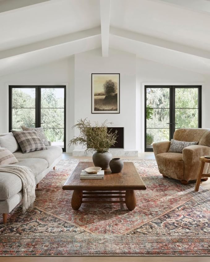 Loloi Amber Lewis Georgie Collection GER-01 Red/Navy 2'-6" x 12'-0", .19" Pile Height, Runner Rug