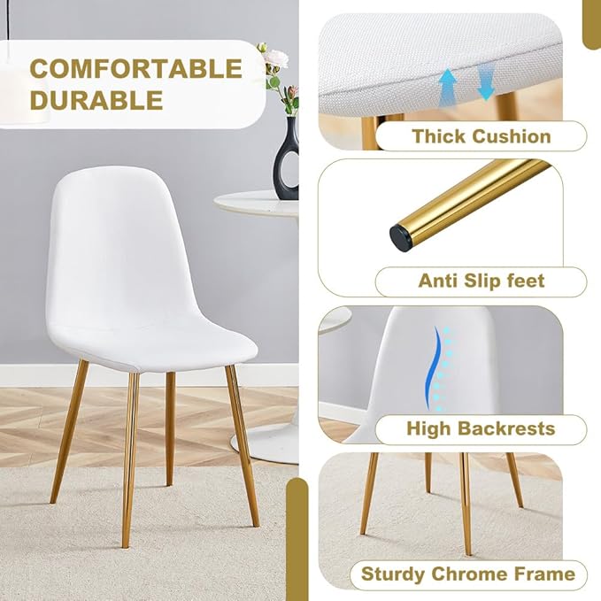 71'' Glass Dining Table Set for 8,9 Piece Dining Table Set with Open‑Frame X‑Shaped Golden Metal Base,Gold Kitchen Table and Chairs Ideal for Dining Room&Home Office
