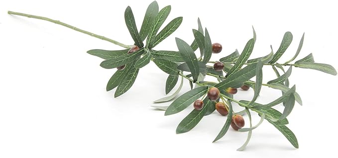 SHACOS 8 PCS Fake Olive Tree Branches Faux Olive Branches for Vase 28 inch Long Stems Artificial Greenery Stems Bulk Green Leaves Plant Twigs Decor
