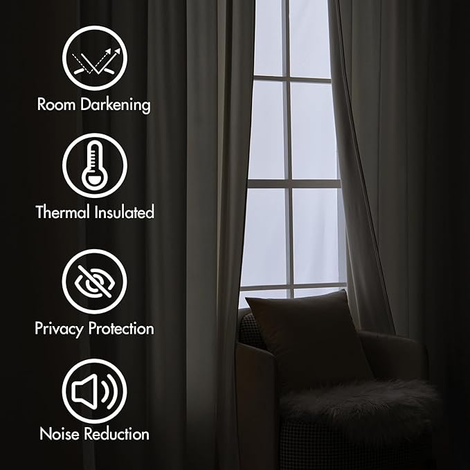 MIULEE Ivory White Velvet Curtains 90 inches Long 2 Panels - Luxury Pinch Pleated Room Darkening Window Drapes for Bedroom Living Room Thermal Insulated Super Soft, Back Tab Rod Pocket Elegant Decor