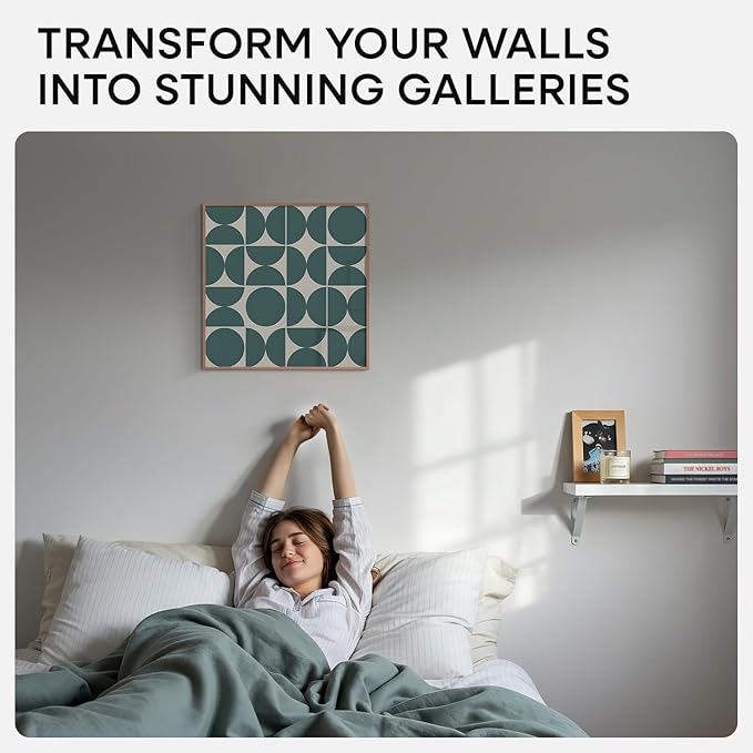 Homeforia 20x20 Picture Frame Rose Gold, High End Metal 20 x 20 Square Poster Frame with Mat 16 x 16 Photo, 20x20 Frame Matted to 16x16 Print, 20by20 Hanging Frames, Tempered Glass, Wall Kit, Set of 1