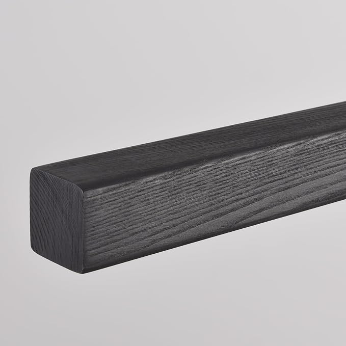 55 Inch LED Linear Pendant Light Black Wood LED Kitchen Island Lighting Dimmable Ceiling Hanging Chandeliers for Dining Room Living Room Bar Pool Table 36W Modern Farmhouse Fixture Black Wood Finish