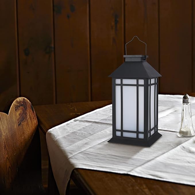 Bdor 13-Inch IP65 Waterproof Battery-Powered Outdoor Lantern with Led Flameless Candle and 6-Hour Timer - Decorative Lantern for Patio & Garden(2 Pack)