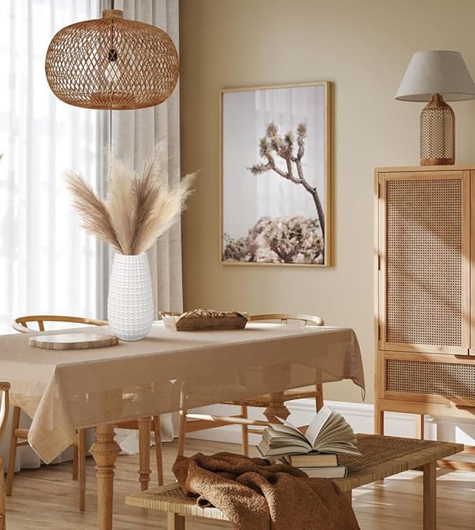 White Ceramic Vases for Flowers, Boho Flower Vase for Home Decor, Beige Off-White Farmhouse Distressed Decorative Vases for Pampas Grass, Mantel, Shelf, Living Room, Table Decoration