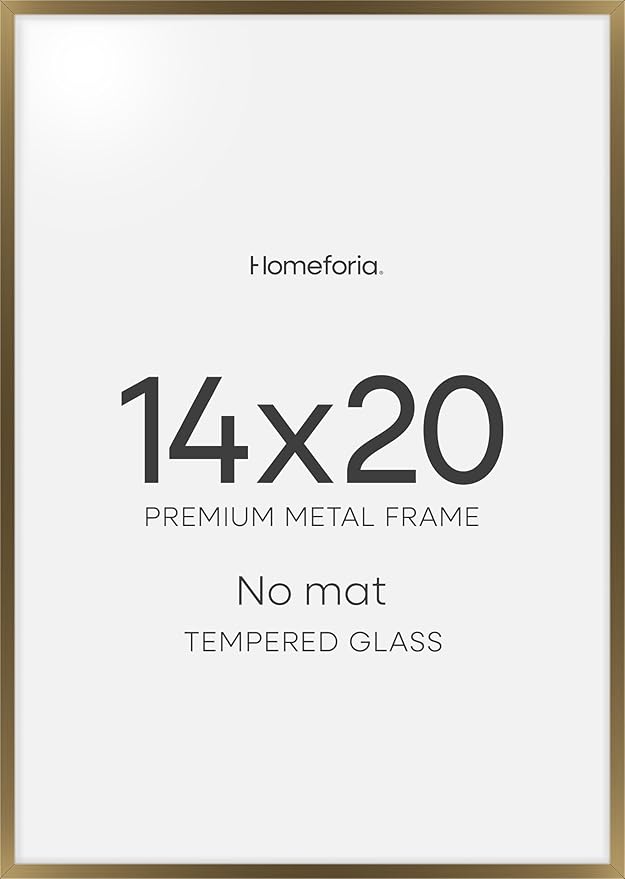 Homeforia 14x20 Double Diploma Frame Bronze, High End Metal 14 x 20 Certificate Frames with Mat for Two 8.5 x 11 Diplomas, 14by20 Dual Award Graduation Matted Frame, Tempered Glass, Wall Kit, Set of 1