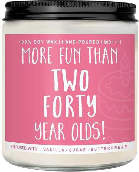 80th Birthday Gifts for Women, Perfect Birthday Present, Funny Presents for Mom, Friends, Wife, Sister, 7oz Vanilla Cream-Scented Candle