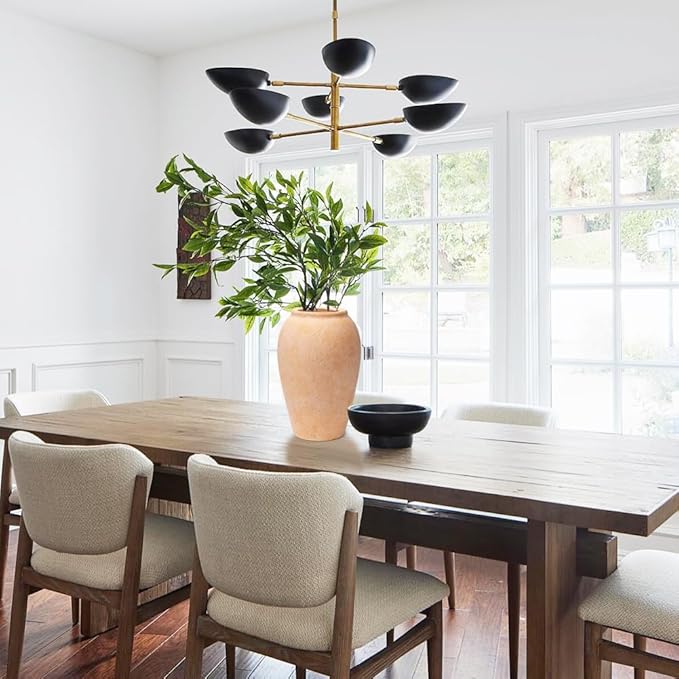 Handcrafted Flower Vase, 9.6" Tall Terracotta Vase, Vintage Rustic Ceramic Vase Décor, Wide Mouth, Matte Finish for Home Office Resto Café Décor