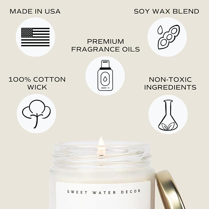 Sweet Water Decor You're The Best Candle | Tropical Fruit and Sugared Orange, Summer Scented Soy Wax Candle for Home | 9oz Clear Jar, 40 Hour Burn Time, Made in The USA