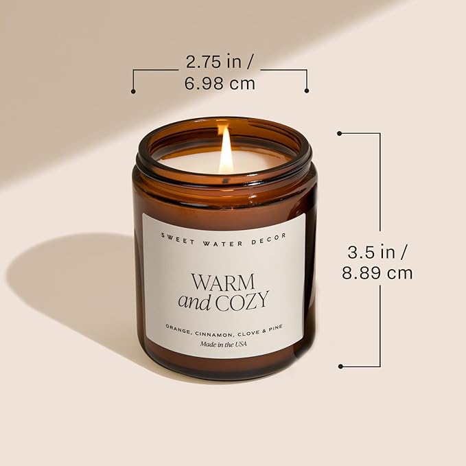 Sweet Water Decor Salt and Sea Soy Candle - Sea Salt, Citrus, Musk, and Amber Scented Beach Candle for Home - 9oz Amber Jar + Black Lid, 40+ Hour Burn Time, Made in The USA