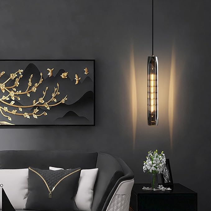 Pendant Lights Kitchen Island Pendant Lights Pendant Light fixtures Kitchen Pendant Light pendent Light Smoke Gray Crystal lampshade Island Pendant Lights for Kitchen